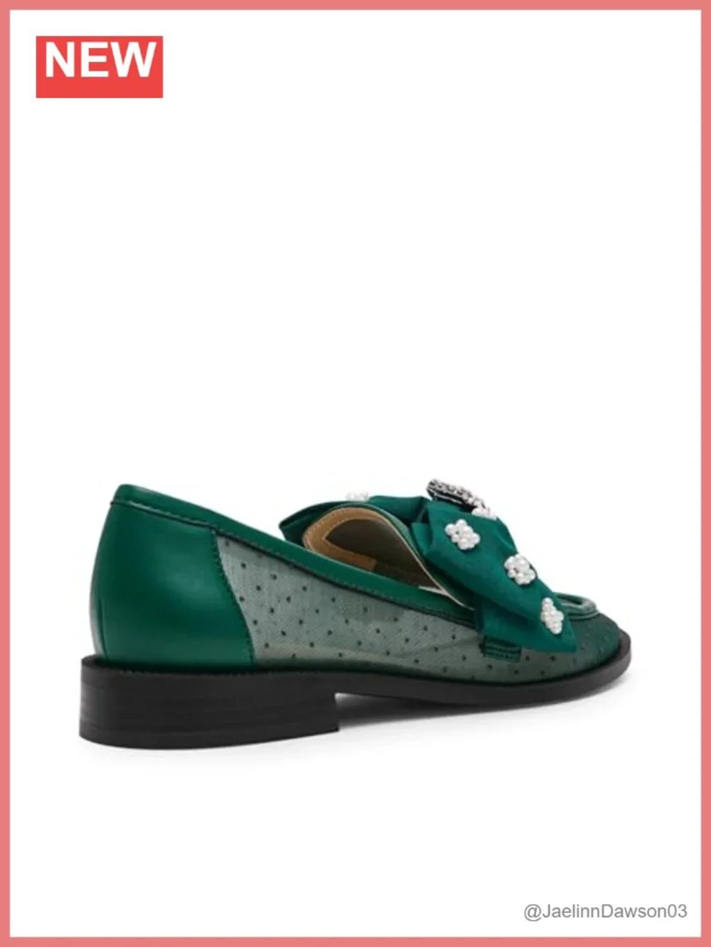 Betsey Johnson Seth Slip-On Loafer Flat Round Toe Pearl Embellishment
